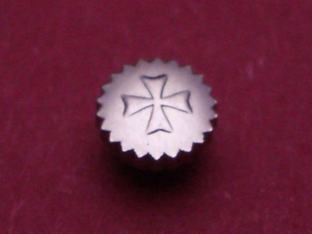 Vacheron Constantin Stahl Krone staubgeschützt, Ø 3,96mm, Höhe 1,6mm / 2,43mm, Gewinde 0,9mm 
