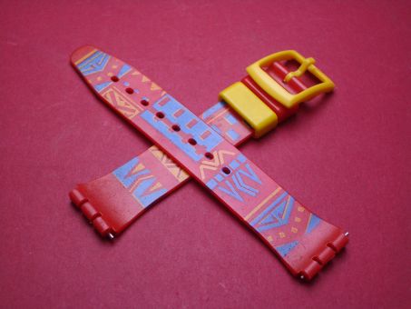Swatch Armband, Kautschuk, 16mm, rot/blau/gelb 
