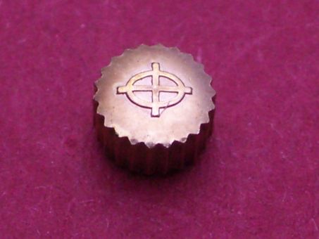 Zodiac Krone in doublé, Ø 3,95mm, Höhe 2,3mm, Gewinde 0,9mm, Tubus 2.0 