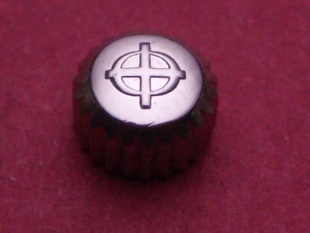 Zodiac Krone in Stahl, Ø 6,3mm, Höhe 4,1mm, Gewinde 1,2mm, Tubus 2,5 