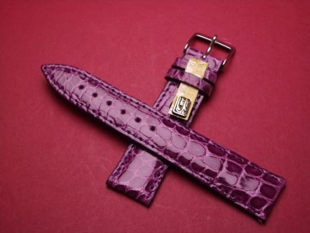 Louisiana Krokodil-Leder-Armband,  20mm im Verlauf auf 18mm Farbe: Lila 