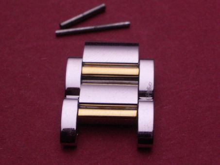 Maurice Lacroix Verlängerunsglied Stahl / Gold 13,9mm, mit Steg und Hülse 