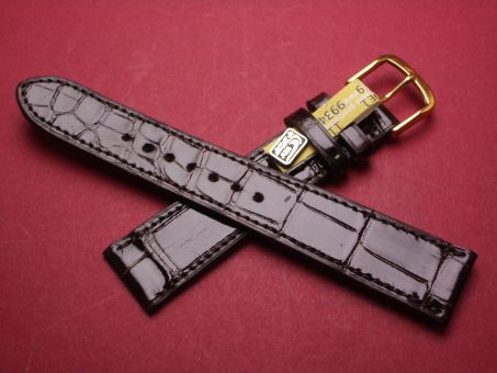 Louisiana Krokodil-Leder-Armband, 20mm im Verlauf auf 16mm Farbe: dunkel Braun glänzend 