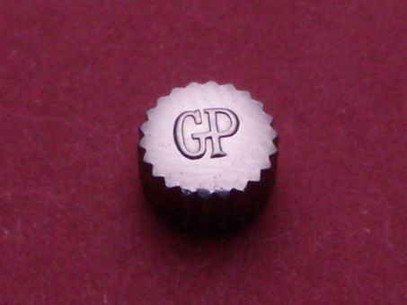 Girard Perregaux Stahl Krone, Ø 6,0mm, Höhe 3,83mm Gewinde 1,0mm, Tubus 2,6mm, 
