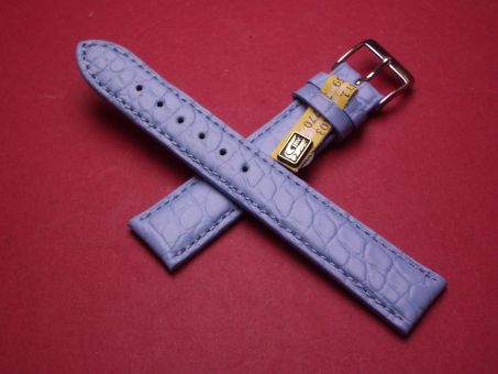 Louisiana Lederarmband, Krokodil, Breite: 18mm im Verlauf auf 16mm, Längen: 117mm & 77mm, Farbe: pastellblau matt 