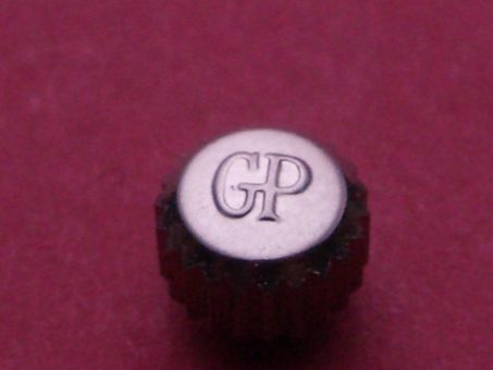 Girard Perregaux Stahl Krone, Ø 6,22mm, Höhe 3,93mm / 5,25mm, Gewinde 0,9mm, Tubus 2,5mm, 