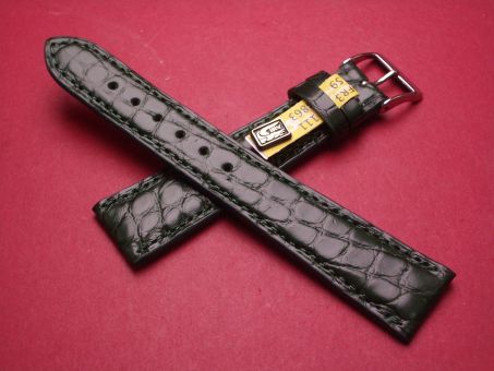 Louisiana Lederarmband, Krokodil, Breite: 20mm im Verlauf auf 16mm, Längen: 118mm & 79mm, Farbe: dunkelgrün matt 