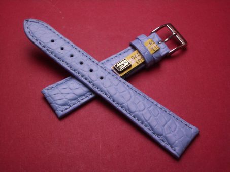 Louisiana Lederarmband, Krokodil, Breite: 20mm im Verlauf auf 16mm, Längen: 118mm & 79mm, Farbe: pastellblau matt 