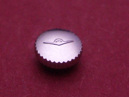 Movado Krone Stahl, Ø 5,0mm, Höhe 2,4mm / 1,8mm, Gewinde 0,9mm, Staubgeschützt 