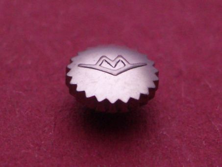 Movado Krone Stahl, Ø 4,6mm, Höhe 2,5mm / 1,2mm, Gewinde 0,9mm, Staubgeschützt 