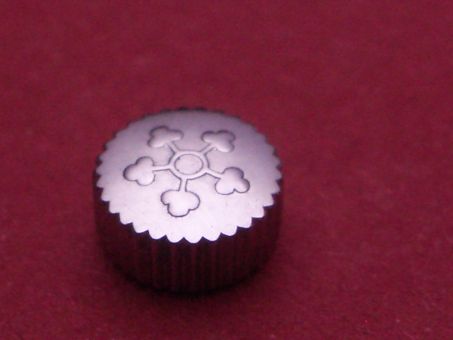 Uhrenkrone Stahl, Ø 5,3mm, Höhe 2,8mm, Gewinde 0,9mm, Tubus 2,5mm 
