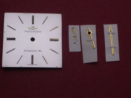 Movado Zifferblatt mit Zeigern, für Kaliber 388, 25,66mm x 25,60mm (gebraucht) 