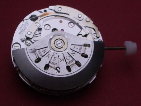 Uhrwerk Bremont signiert, Valjoux ETA Cal. 7750, schwarze Datumsscheibe ohne Tag, Datum bei der 6 