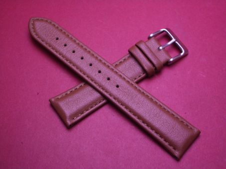 Leder-Armband, Kalbsleder, 20mm im Verlauf auf 18mm, Farbe: braun 