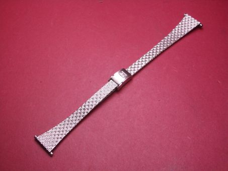 Damen-Metall-Uhren-Armband, 17,6mm im Verlauf auf 7,2mm an der Faltschließe, stainless steel 