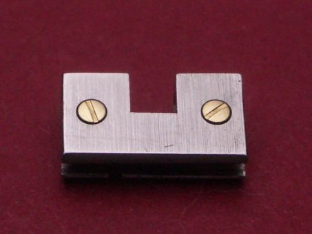Cartier Santos Gehäuseanstoß-Glied, 12mm, Stahl mit 2 Goldschrauben Mittelaussparung 3,1mm, eingeschoben 