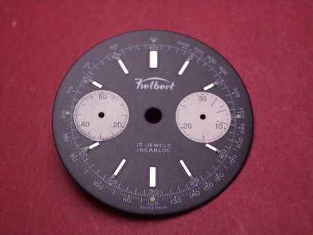Landeron 48 Chronographen-Zifferblatt, Ø 30,7mm, schwarz 