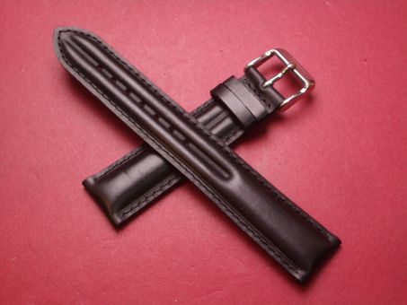 Leder-Armband, Kalbsleder, 20mm im Verlauf auf 18mm, Farbe: schwarz 