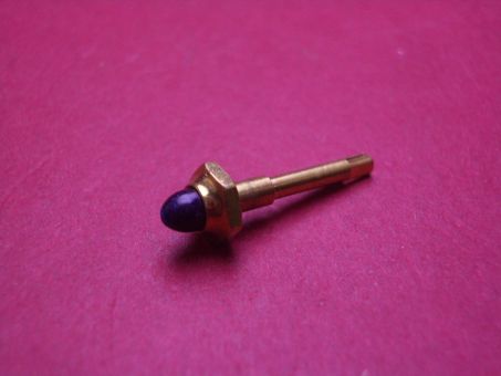 Cartier Stellkrone für Wecker, Gelbgold mit eingefasstem Spinell, Ø 5,8mm, Länge 20,2mm 