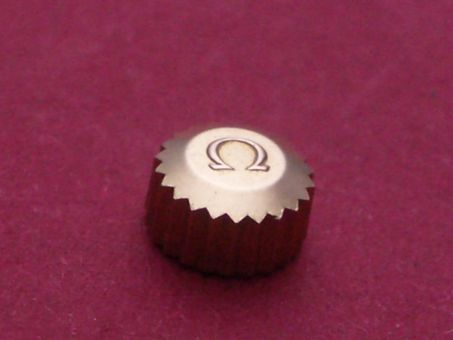 Omega Krone in doublé, Ø 5,1mm, Höhe 3,0mm, Gewinde 0,9mm, Tubus 2,0mm 