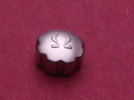 Omega Krone in Stahl, Ø 5,3mm, Höhe 3,0mm, Gewinde 1,2mm, Tubus 2,5mm 