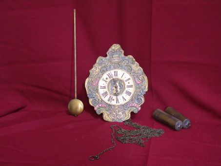 Komplette Uhr, 27cm x 21cm x 9cm, mit Pendel und Gewichten, Länge des Pendels: 36,5cm Schöne & schlichte Standuhr im Bauhausstil NUR ABHOLUNG MÖGLICH 
