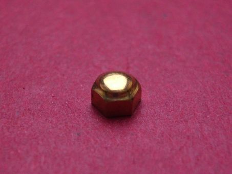 Cartier Krone, Gelbgold, sechseckig, mit innenliegender Dichtung, Ø 3,6mm, Höhe 2,4mm, gebraucht 