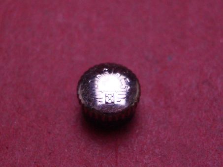 Longines Krone, Stahl/gebläut, Ø 5,1mm, Höhe 3,2mm, NOS (New Old Stock) 