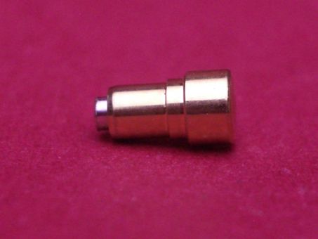Uhren Chronographen-Drücker doublé, Ø Drückerkopf 3,3mm, Ø für Gehäusebohrung 2,83mm, Ø Stift 1,4mm, Gesamthöhe 6,52mm 