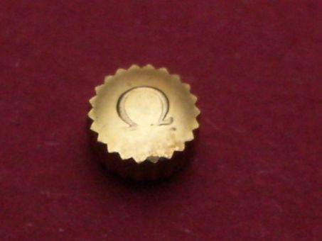 Omega Krone in doublè,  Ø 4,48mm, Höhe 2,75mm / 2,2mm, , Gewinde 0,9mm Tubus 2mm 